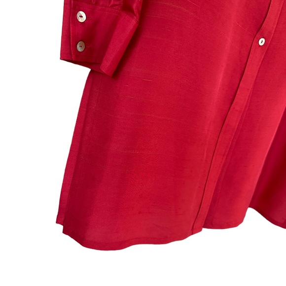 Allison Taylor Silk button up shirt dress tunic size large - Picture 5 of 6